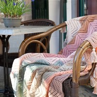 Wide Zigzag Blanket Pink Crochet Kit-3