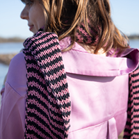 Stripes Scarf Knit kit 002 Black & Linnen-3