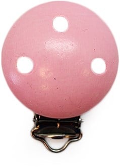 Wooden Pacifier Clip Pink
