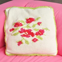 Knitting pattern Rose cushion