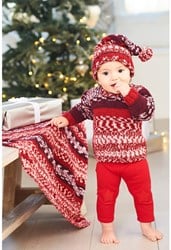Stylecraft knitting pattern Easy Fair Isle Sweater, Blanket and Hat