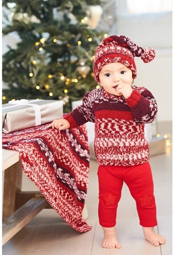 Stylecraft knitting pattern Easy Fair Isle Sweater, Blanket and Hat