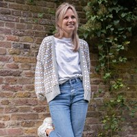 Felt-It Granny Stripe Cardigan Crochet Kit 020 Misty Grey L/XL