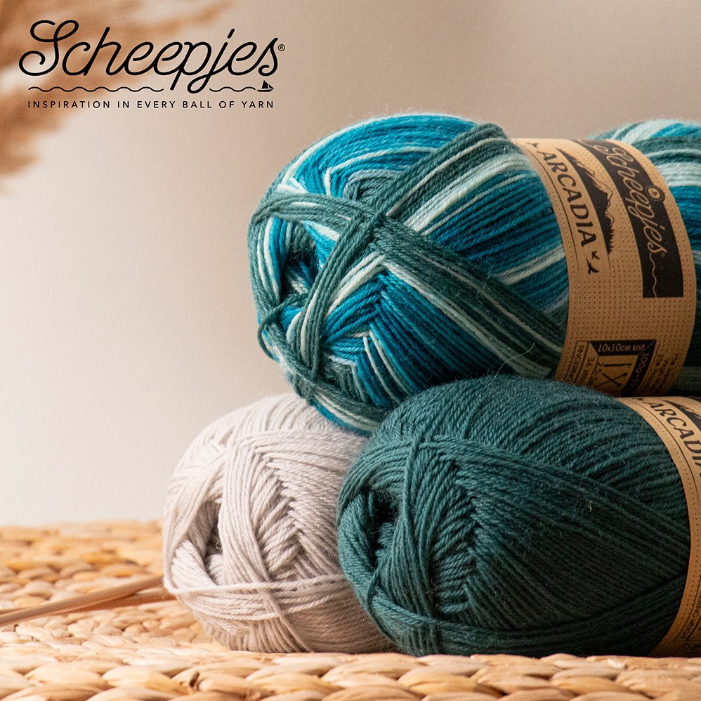 Scheepjes Arcadia Tones – Gomitolo Di Filato 100g (Colore 702 Bamboo, Verde) Per Maglia E Uncinetto