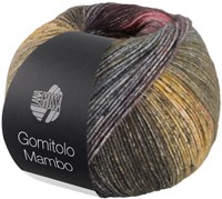 Lana Grossa Gomitolo Mambo 2032 Amber/Dark Grey/Blackcurrant/Clove Pink/Mustard Yellow/Moss Green/Orange