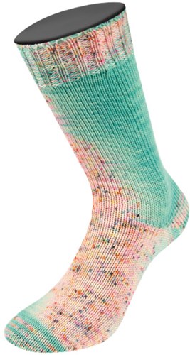 Lana Grossa Meilenweit 100 Spray 5101 Turquoise/Raw White/Orange/Pale/Dark Green-2