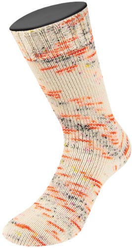 Lana Grossa Meilenweit 100 Spray 5105 Cream/Orange/Yellow/Pink/Anthracite/Turquoise-2