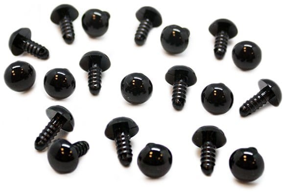 Safety Eyes With Felt Eyelashes 18 Mm Black Safety Eyes Black