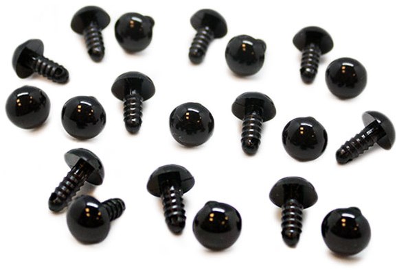 Safety Eyes Black 12mm 10 Pair