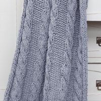 Knitting Pattern RibbonXL Cable Throw-2