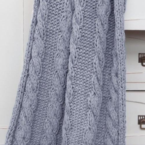 Knitting Pattern RibbonXL Cable Throw-2