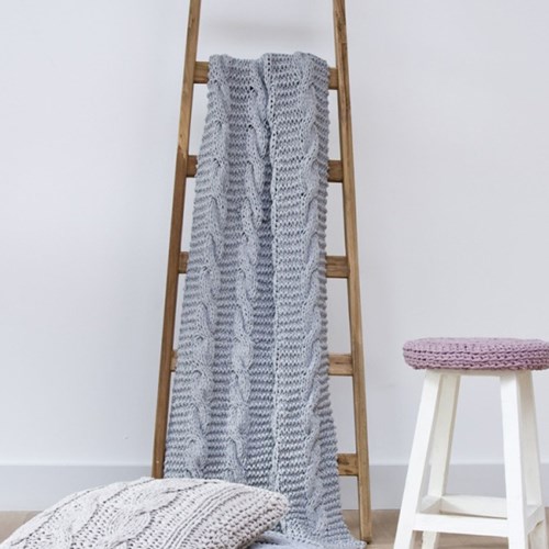 Knitting Pattern RibbonXL Cable Throw-3