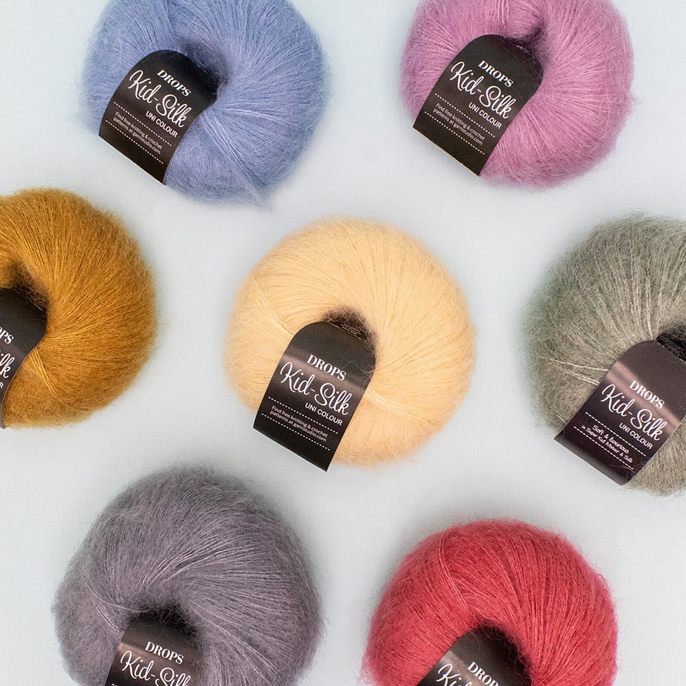 Mohair Yarn, Kid Mohair, DROPS Kid-silk, Lace Yarn, Mohair Silk Yarn,  Knitting Yarn, Yarn for Knitting, Wool Yarn, Super Kid Mohair, 