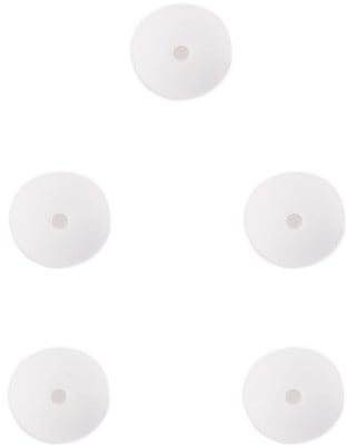 Durable Silicone Beads 12mm 5 pieces 009 White