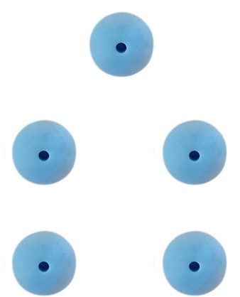 Durable Silicone Beads 12mm 5 pieces 298 Blue
