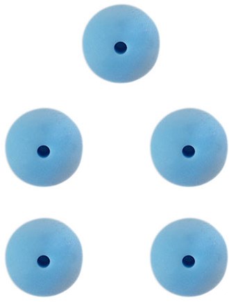 Durable Silicone Beads 15mm 5 pieces 298 Blue