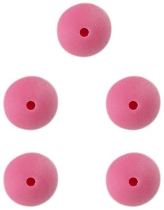 Durable Silicone Beads 15mm 5 pieces 786 Dark Pink