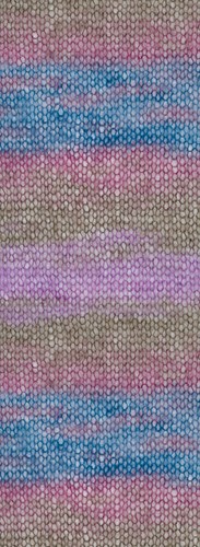Lana Grossa Silkhair Haze Print 1215 Petrol Blue / Red Violet / Purple / Gray Brown-3