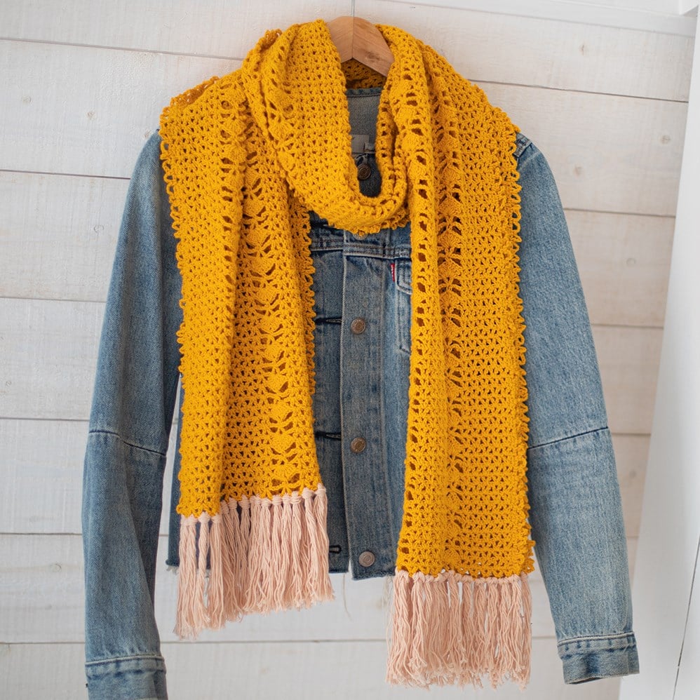 Crochet Pattern Organic Cotton Scarf 