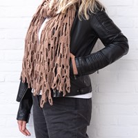 Yarn and Colors Slouchy Stripes Shawl Crochet Kit 006 Taupe