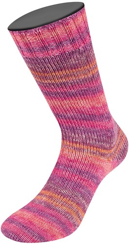 Lana Grossa Meilenweit 100 Seta Piano 3613 Orange/blue violet/pink/berry/salmon pink-2
