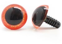 Plastic Safety Eyes Sparkle 003 Orange 14mm