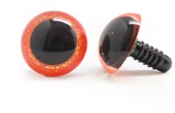 Plastic Safety Eyes Sparkle Orange (per pair)