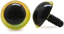 Plastic Safety Eyes Sparkle Yellow (per pair)