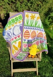 Babyversion Spring into easter blanket Yarn and Crochetkit