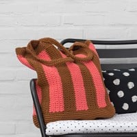 Crochet Pattern Yarn and Colors Striped Tote Bag