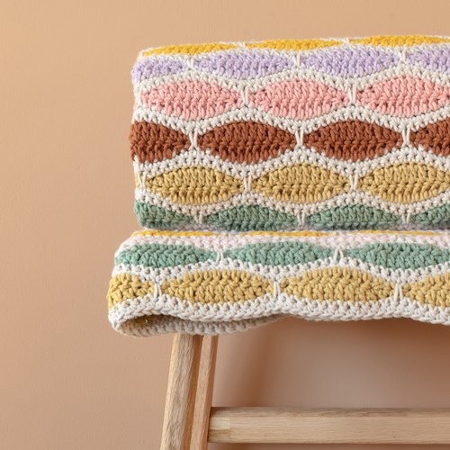 Yarn and Colors Stripy Waves Blanket Crochet Kit 026 Satay-3