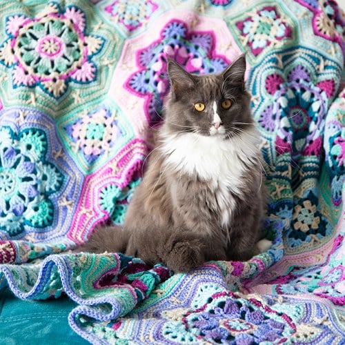 Persian Tiles Lavender Fields Blanket Crochet Kit