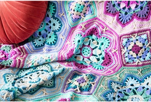 Persian Tiles Lavender Fields Blanket Crochet Kit