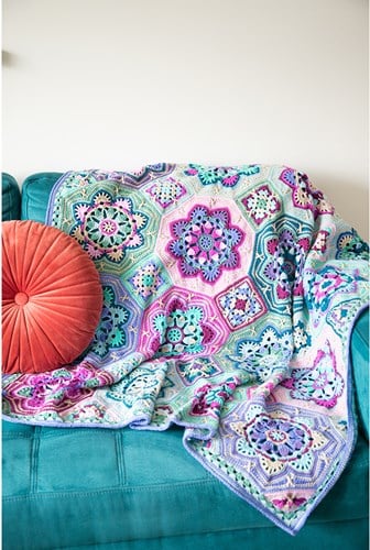 Persian Tiles Lavender Fields Blanket Crochet Kit