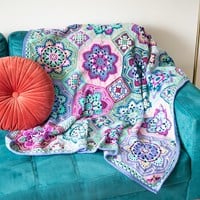 Persian Tiles Lavender Fields Blanket Crochet Kit