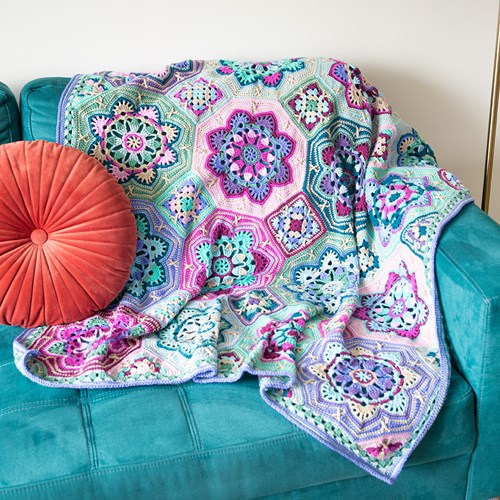 Persian Tiles Lavender Fields Blanket Crochet Kit