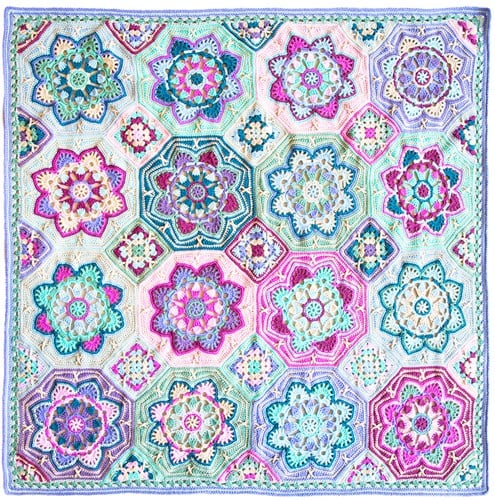 Persian Tiles Lavender Fields Blanket Crochet Kit