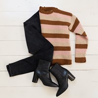 Crochet Pattern Yarn and Colors Sunset Stripes Sweater-2
