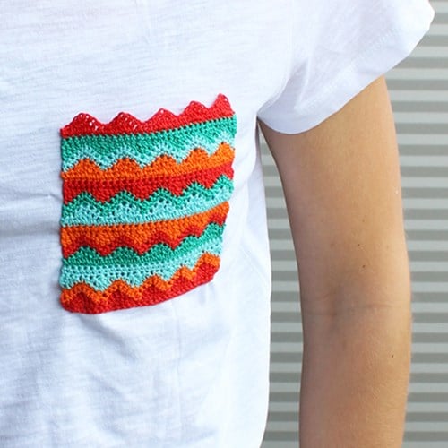 Crochet Pattern T-shirt Pocket