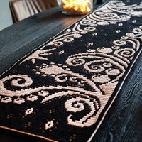 Cheer Christmas Table Runner Black Crochet kit Large - Digital pattern included-2