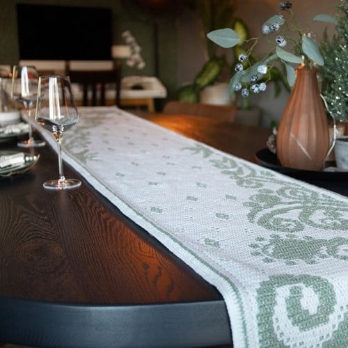 Cheer Christmas Table Runner White Crochet kit Small - Digital pattern included