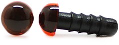 Safety Eyes Transparent Orange 6 mm per pair