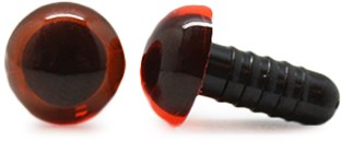 Safety Eyes Transparent Orange 10mm 2 pieces
