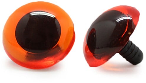Safety Eyes Transparent Orange 20mm 2 pieces
