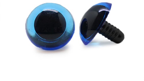 Safety Eyes Transparent Blue 16mm 2 pieces