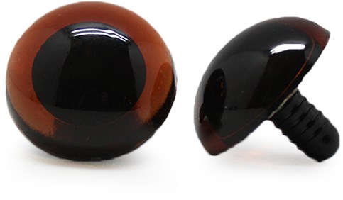 Safety Eyes Transparent Brown 20mm 2 pieces