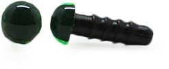 Safety Eyes Transparent Green 6mm 2 pieces