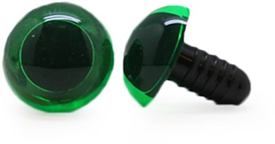 Safety Eyes Transparent Green 15mm 2 pieces