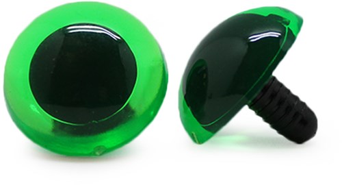 Safety Eyes Transparent Green 24mm 2 pieces