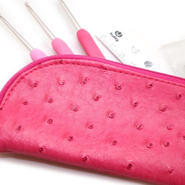 FABULOUS Pink Pencil Pouch with Tassel Zipper